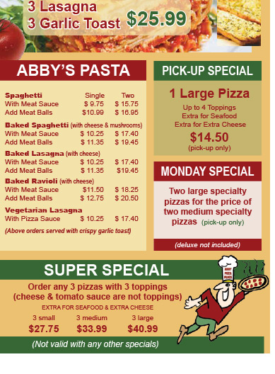 Pizza place ford road menu